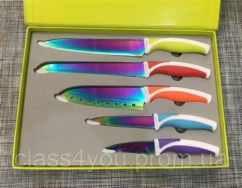Набор кухонных ножей Messer Set Titanium 5 шт крутой комплект для кухни ...