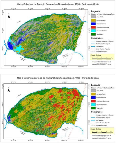 Mapas De Uso E Cobertura Da Terra De 1995 Períodos De Seca E Cheia Uso