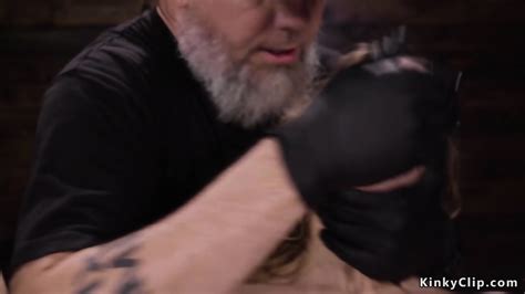 Hogtied Brunette Gagged With Dildo