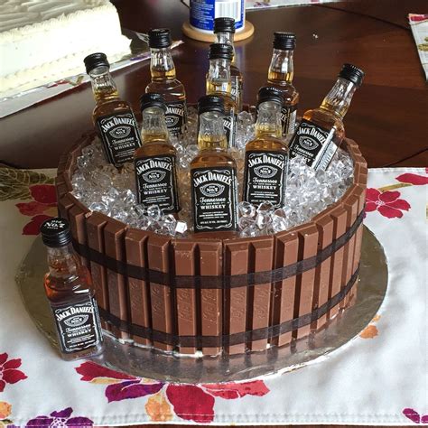 Jack Daniels Kitkat Barrel Cake Birthday Cakes For Men Beer Cake