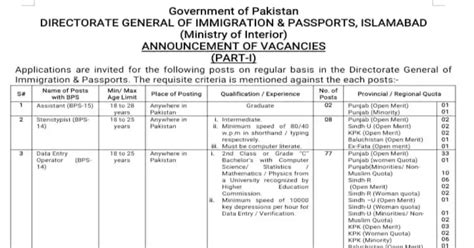 Directorate General Immigration And Passports New Jobs 2024 Jobzsearcher