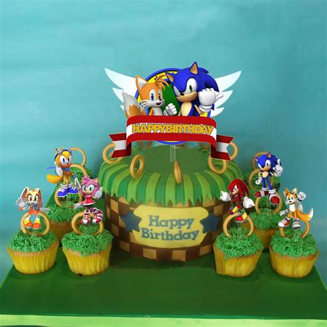 Set Of Acrylic Sonic The Hedgehog Happy Birthday Cake Topper Sonic The