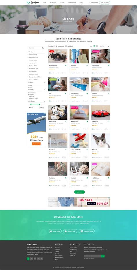 Classified Plus Classifieds Websites Psd Templates