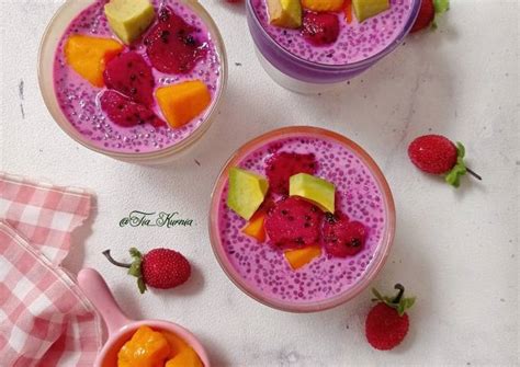 Resep Pudding Chia Seed Buah Naga Oleh Tia Kurnia Cookpad