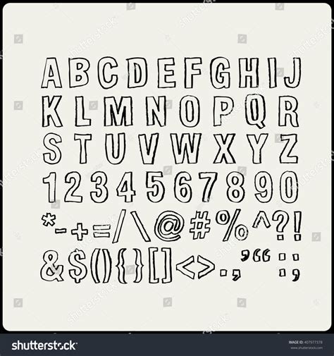 Vector Hand Drawn Alphabet Font Stock Vector (Royalty Free) 407977378 ...