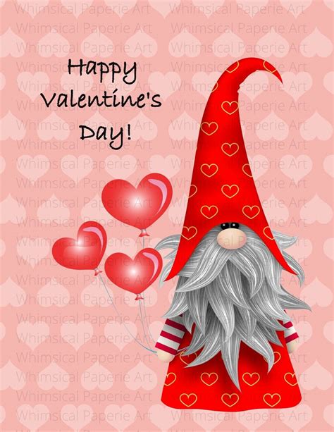 Gnome Valentine Card Printable Gnome Valentine For Him Etsy