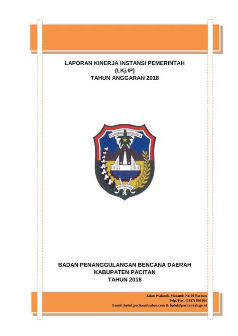 Pdf Laporan Kinerja Instansi Pemerintah Lkj Ip Tahun Bpbd