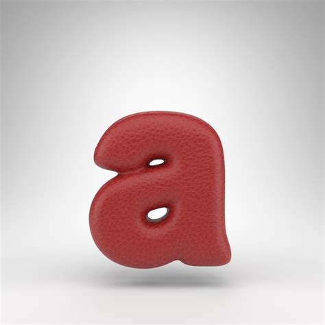 Premium Photo | Letter A lowercase on white background. Red leather 3D ...