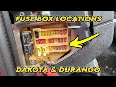 Fuse Box Locations 1996 2003 Dodge Dakota Durango YouTube