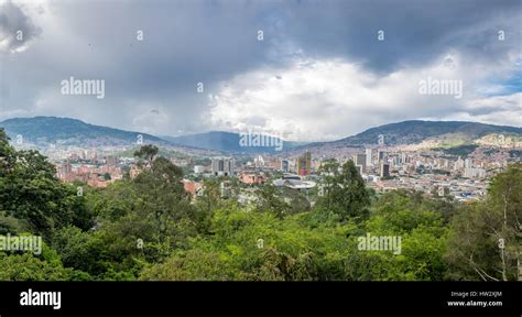 Panoramic Aerial View Of Medellin Colombia Stock Photo Alamy