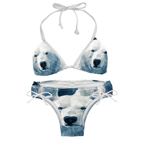 Polar Bear Swim Suit Bikini Set With Detachable Sponge Adjustable