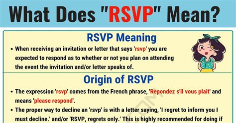 RSVP Meaning: What Does RSVP Stand for? • 7ESL