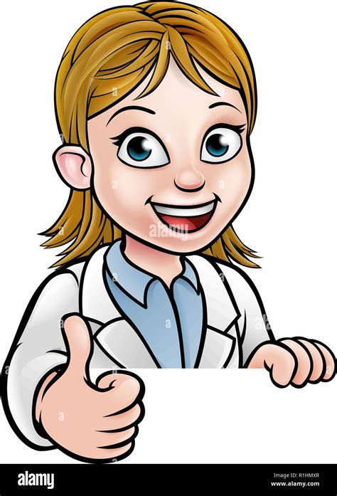 Thumbs Up Scientist Cartoon Character Sign Stock Vector Image Art Alamy