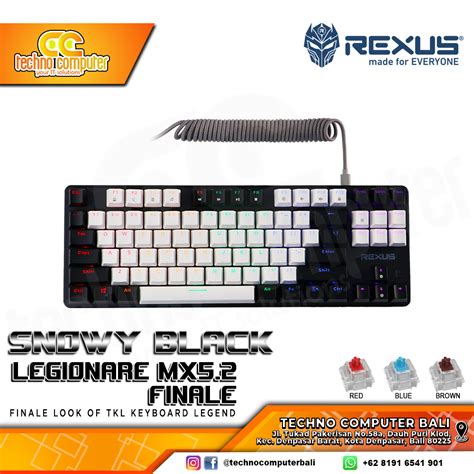 REXUS LEGIONARE MX5 2 FINALE TKL White Black Mechanical Blue Switch