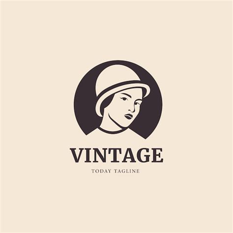 Tête De Femme Beauté Logo Vintage Design Illustration Graphique