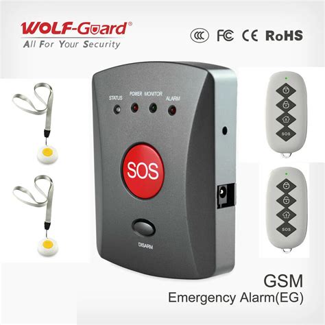 Wolf Guard Panel de botón inalámbrico GSM SMS SOS alarma de emergencia