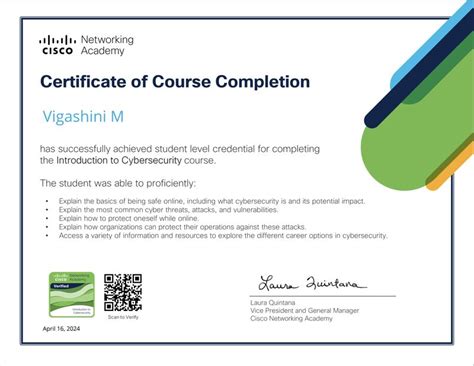vigashini muthukumar  linkedin cybersecurity cisco certification