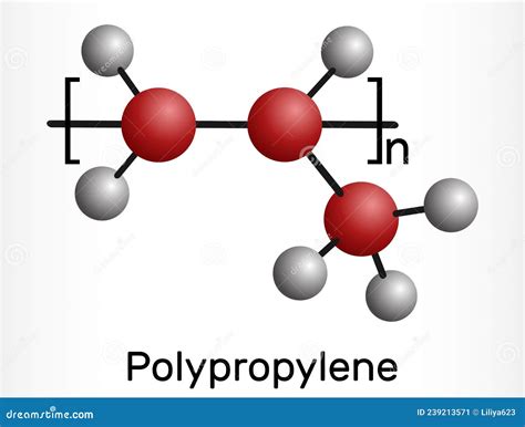 Polypropylene (polypropene, PP) Plastic, Chemical Structure Vector ...