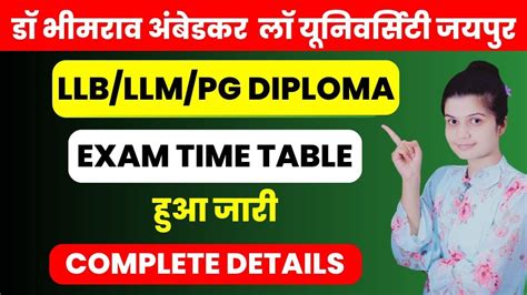 ALU Jaipur LLB LLM PG Diploma Exam Date Dr Bhim Rao Ambedkar