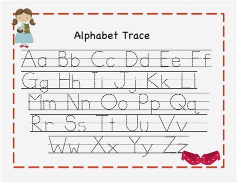 Alphabet Tracing Letters Font - TracingLettersWorksheets.com