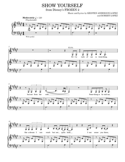 Show Yourself From Disneys Frozen 2 Sheet Music For Piano Vocals By