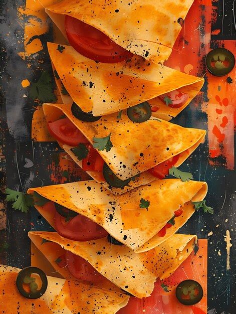 Premium Photo Design Of Quesadillas With Torn Fabric Texture And