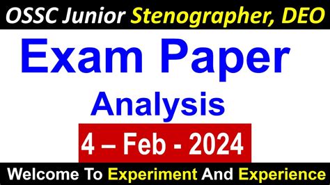 OSSC Junior Stenographer Exam Analysis Ossc Osscexam YouTube