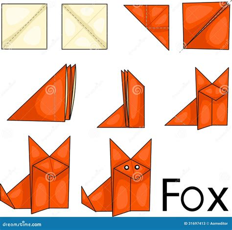 Origami fox stock vector. Illustration of background - 31697413