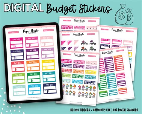 Digital Budget Stickers – Paper Hearts Planner Co.