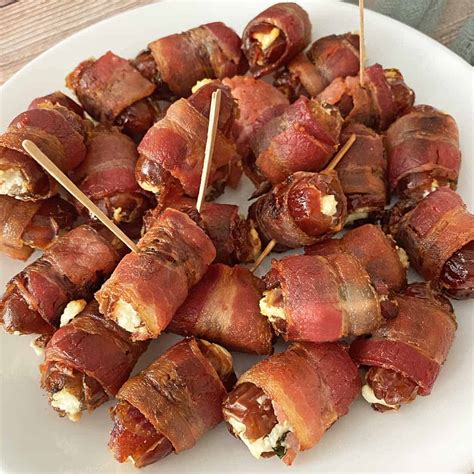 Bacon Wrapped Dates With Goat Cheese And Basil Bensa Bacon Lovers Society