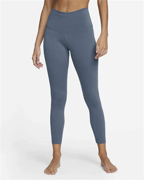 Nike Dri Fit Yoga Γυναικείο Cropped Κολάν Ψηλόμεσο Diffused Blue