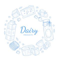 Daily Fresh Natural Milk Retro Poster Design Vector Image