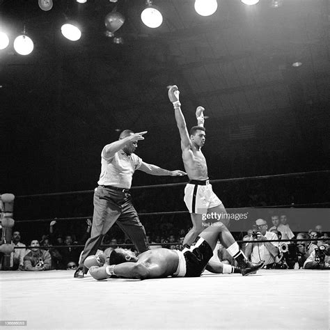 Muhammad Ali Victorious After First Round Knockout Of Sonny Liston At