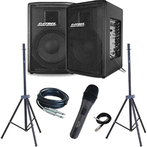 Kit Caixa De Retorno Amplificado 12 Polegadas 500w Tripé Microfone e