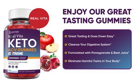 2 Pack Real Vita Keto Acv Gummies Extreme Formula 2000mg