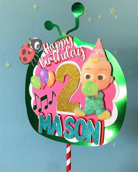 JJ Cocomelon Birthday Age Banner and Cake Topper. Gift with | Etsy