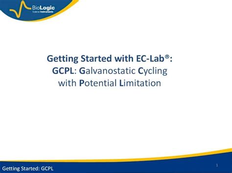 Pdf Getting Started With Ec Lab® Gcpl Galvanostatic Cycling