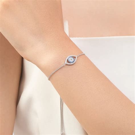 925 Sterling Silver Blue Eyes Bracelet VOSELLO