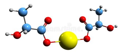 3 ª Imagen De La Fórmula Esquelética Del Lactato De Calcio Stock de