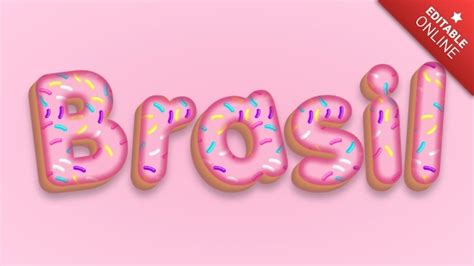 Brasil Strawberry Donut Text Effect Generator