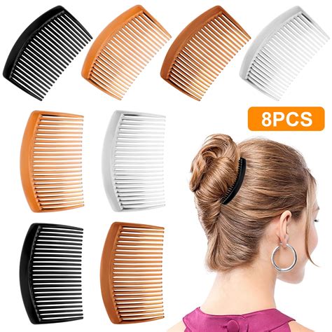 Tsv 8pcs Hair Side Combs 23 Teeth French Twist Comb Hair Clips For Women And Girls 4 Colors