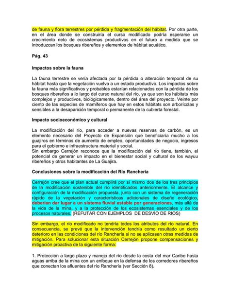 Impactos Ambientales Del Desvio Del Rancheria PDF