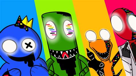 Drawing Corrupted Pibby Rainbow Friends Paranoid Meme Roblox