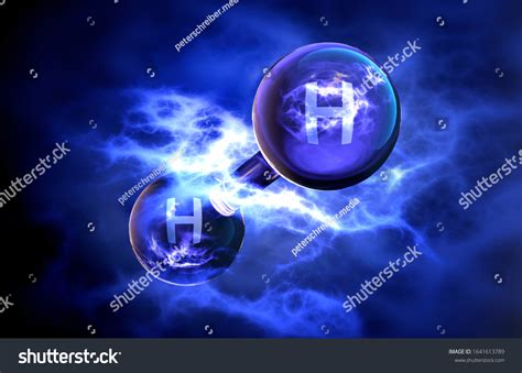 3d Illustration Hydrogen H2 Molecule Model Stock Illustration 1641613789