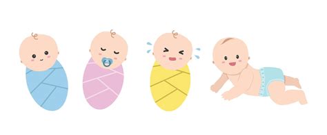 vector set  cute babies clipart simple cute baby