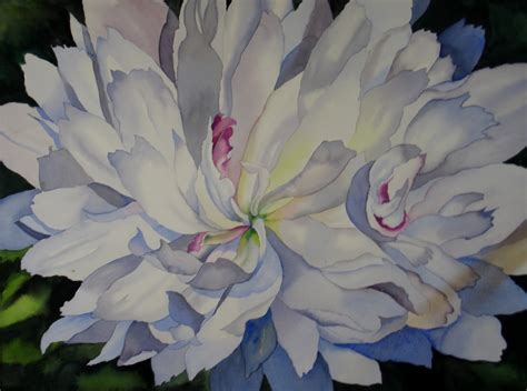 Nel's Everyday Painting: Watercolor Peony - SOLD