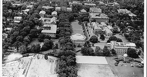 Uiuc Quad Looking N Main Library Being Built Lower Left Burrill Ave On E Side Of The Quad