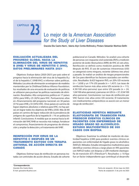 Pdf Lo Mejor De La American Association For The Study Of Liver Diseases