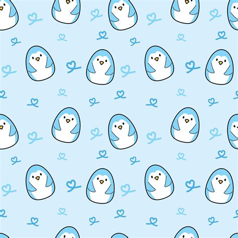 Premium Vector Cute Penguin Seamless Pattern Blue Background Vector Illustration