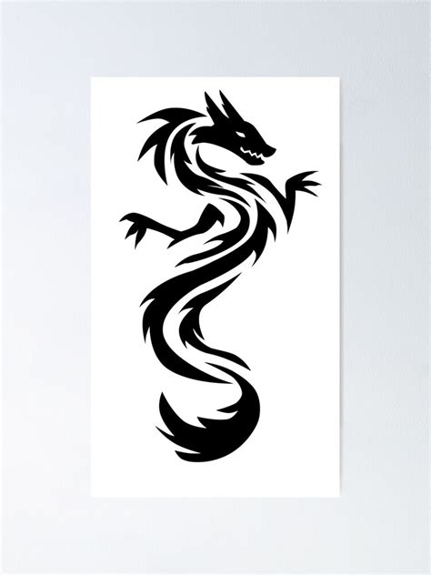 "Tribal Chinese Dragon Tattoo" Poster for Sale by BiscuitSnack | Redbubble